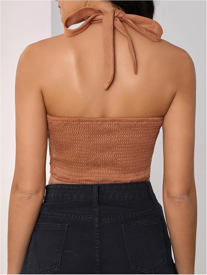 トップス Theredthread S lace up halter tops THEREDTHREAD / ザレッドスレッド】S lace up halter tops